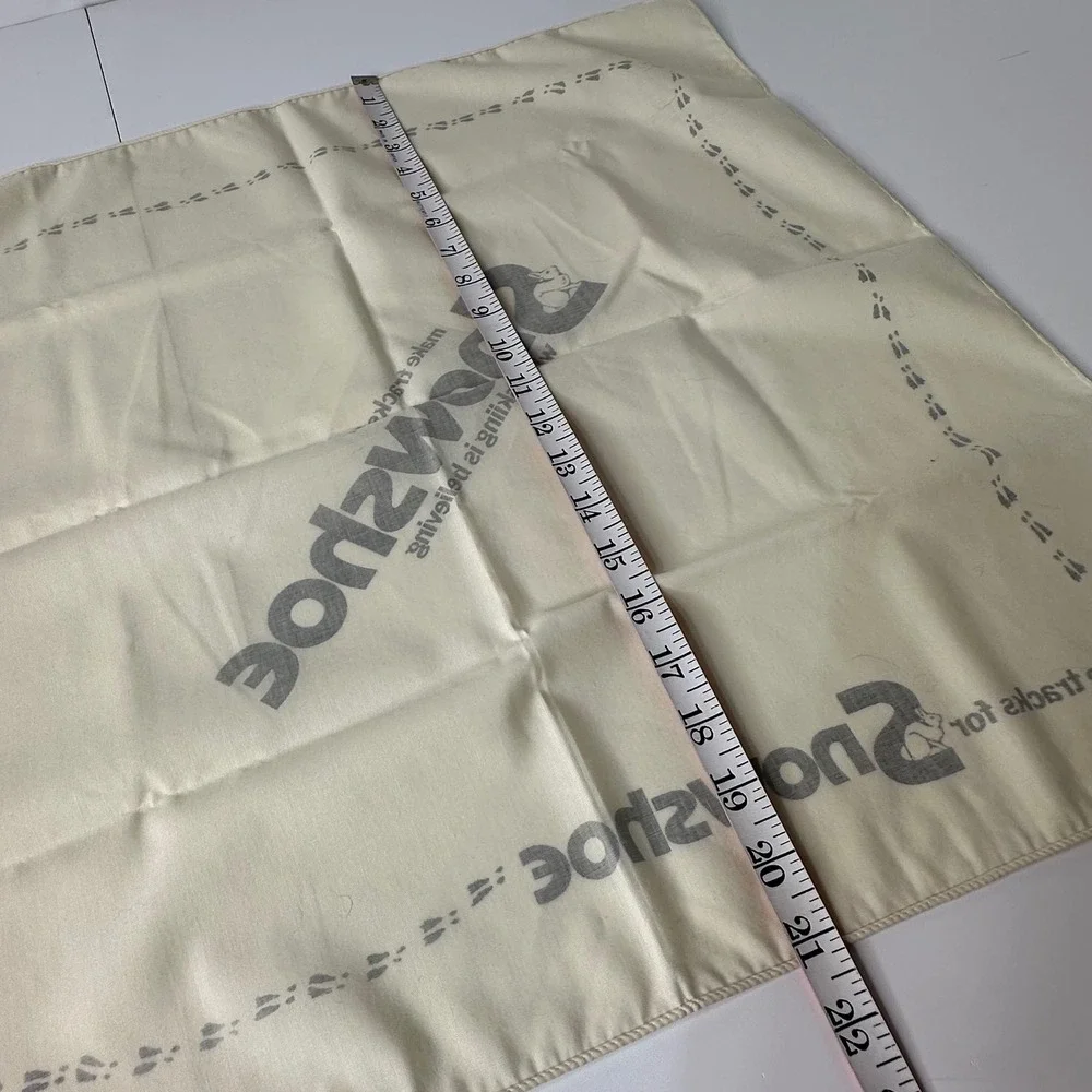 Vtg 1978 Snowshoe Mountain Ski Resort Bandana Scarf Cream Make Tracks Graphic
